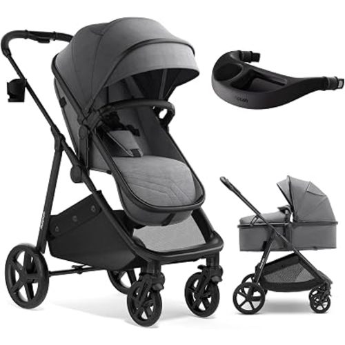 Mompush Wiz 2-in-1 Bassinet Stroller with Snack Tray, Reversible Seat