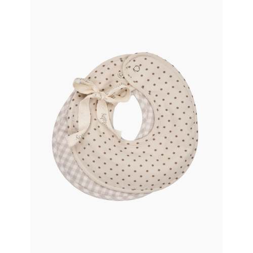 Bibi Bibs 2-Pack in Brown Dot