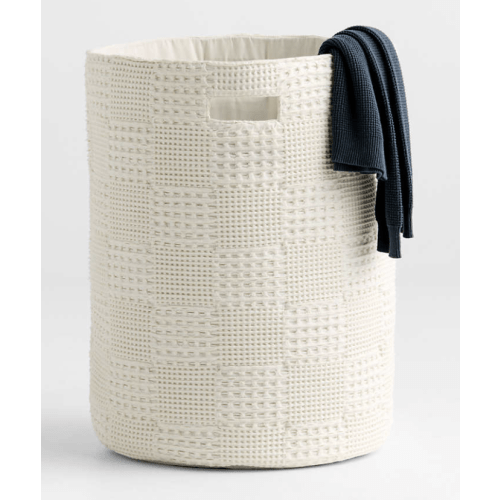 Nella Cream Organic Cotton Waffle Weave Kids Hamper with Handles