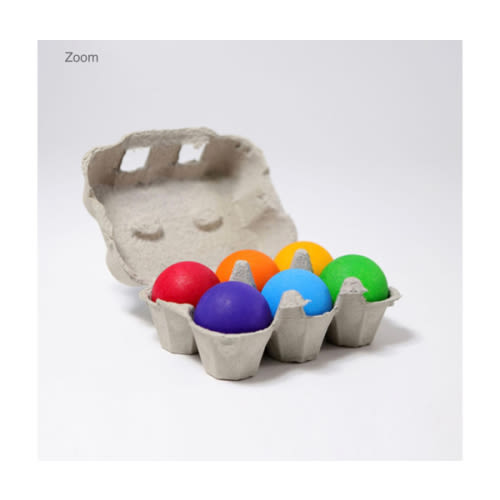 Grimm's Wooden Toys | Six Wooden Rainbow Balls