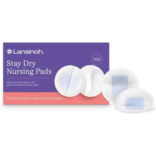 Lansinoh Stay Dry Disposable Nursing Pads, Soft and Super Absorbent Breast Pads, Breastfeeding Essentials for Moms, 100 Count