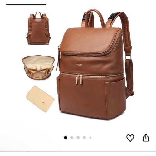 Leather Diaper Bag Backpack for Boy Girl Twins, Toddler Diaper Bag with Multiple Pockets, Cooler Compartment