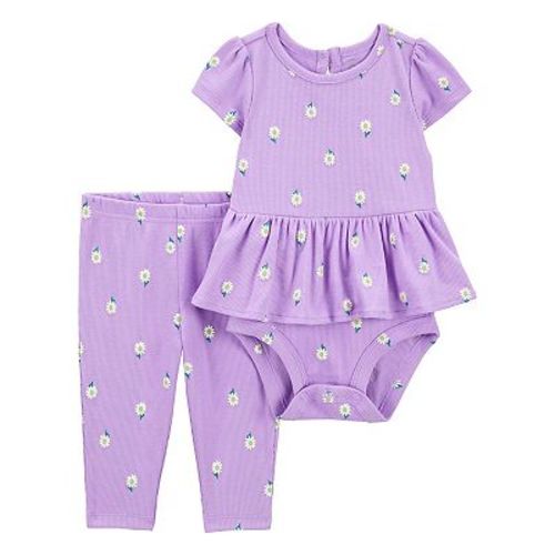Baby Girl Carter's 2-pc. Floral Peplum Bodysuit & Pants Set