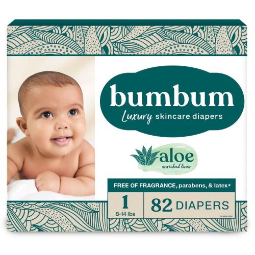 bumbum Luxury Skincare Disposable Diapers - Size 1 - 82ct