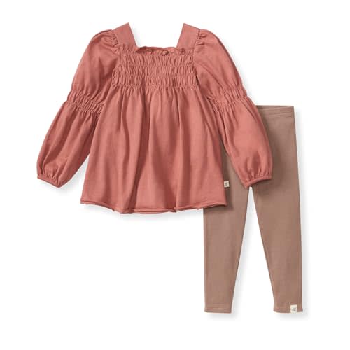 Burt's Bees Baby Baby Girls Long Sleeve Top and Pant Set, 100% Organic Cotton Outfit