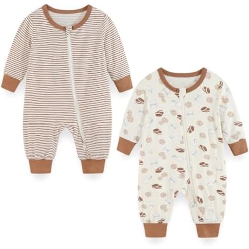 2Pcs Baby Boy Girl One-Piece Rompers Rayon derived from Bamboo