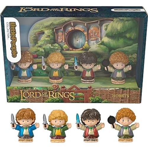 Little People Collector The Lord of the Rings: Hobbits Special Edition Set for Adults & Fans, 4 Figures in Display Package