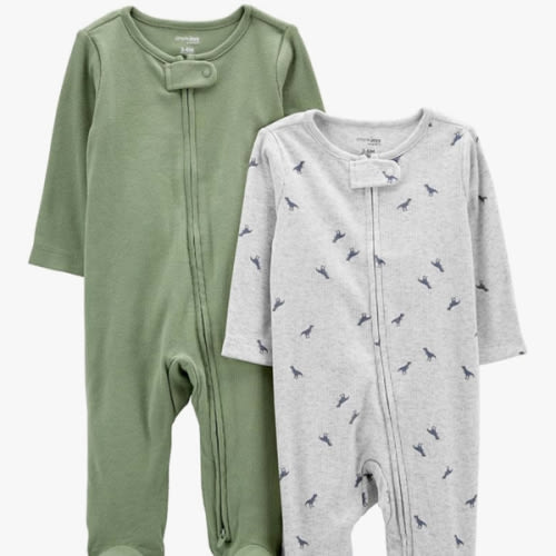 Simple Joys by Carter's unisex baby 2-pack 2-way Zip Textured Sleep and Play