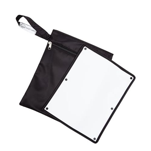 Sarah Wells Pumparoo Wet Dry Bag for Breast Pump Parts – Compact Organizer with Waterproof Pocket, Staging Mat & Fridge Hack – Machine Washable Pumping Accessory (Black)