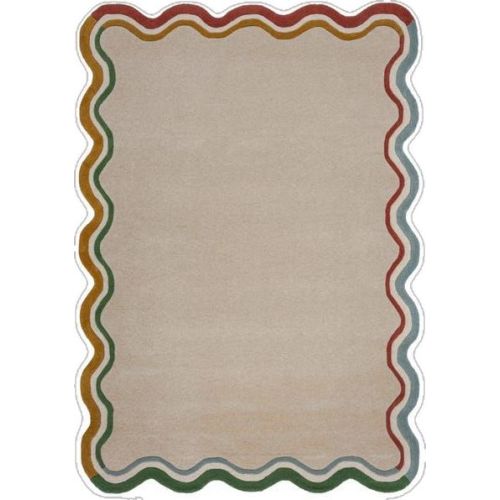 Elements Wave Natural Border Wool Rug | Dunelm | Striped nursery, Kids shared bedroom, Kids room interior design