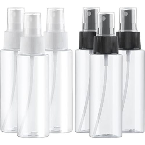 Travel Spray Bottles, 2.7oz/80ml Refillable Clear Plastic Spray Bottle BPA-Free Mini Containers, Small Fine Mist Empty Travel Bottle for Perfume, Water, Cleaner, Alcohol and Skincare Water(6 Pack)