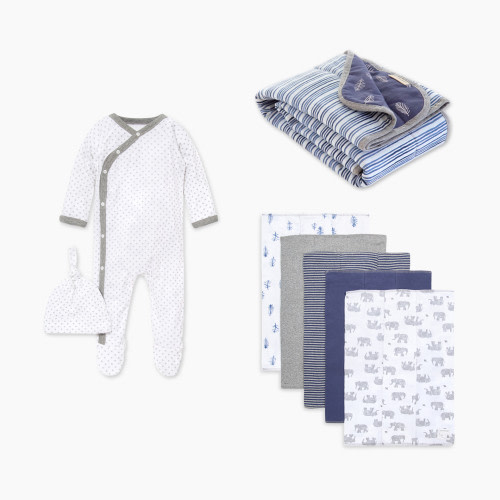 Burt's Bees Baby Welcome to the World Bundle - Blue, 0-3M