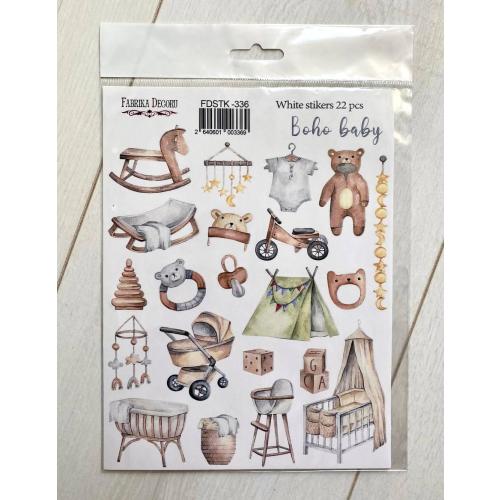 Fabrika Decoru "Boho baby" scrapbook stickers, Pregnancy planner sticker sheet, Ephemera pack, Baby journal kit, Scrapbooking embellishments