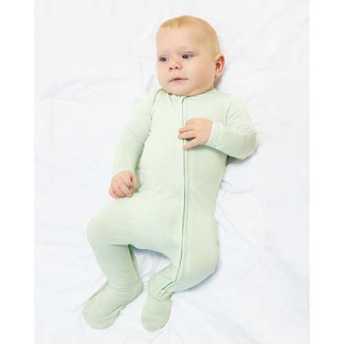 Bumbunny Baby | Zip Footie in Soft Mint