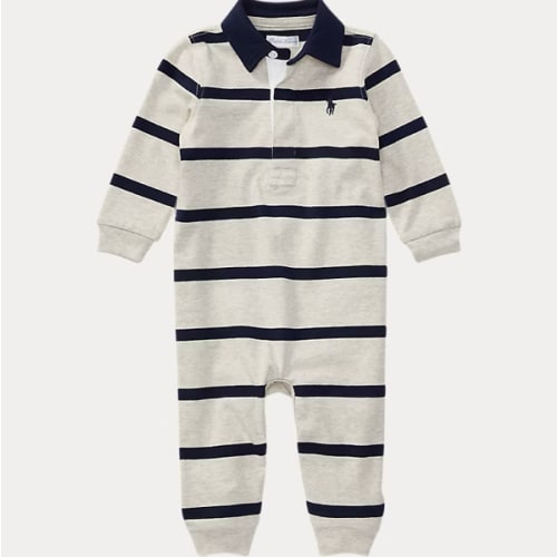 Baby Boys' Striped Cotton Rugby Coverall | Ralph Lauren