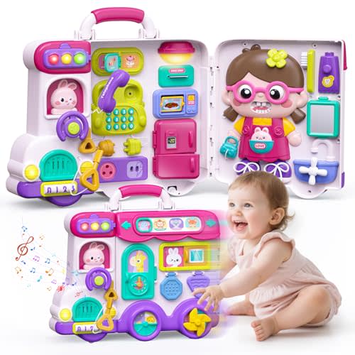 Vanvimen Busy Board Montessori Toys Gift for 1 2 Year Old Boys, Early Educational Montessori Toys for Toddler 1-3, Birthday Gifts Toy for 1 2 Year Old Boy, Ideas 1 Year Old Boys Birthday Gift Toy