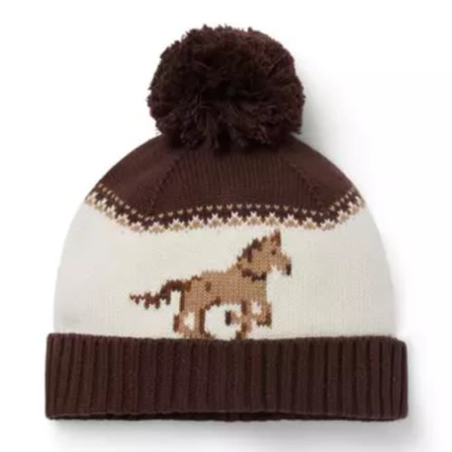 Baby Coffee Milk Baby Horse Pom Beanie by Janie and Jack