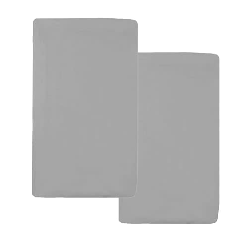 American Baby Company 15" x 33" Fitted Bassinet Sheet, 100% Natural Cotton Jersey Knit, Grey, Soft Breathable, for Boys and Girls, Pack of 2