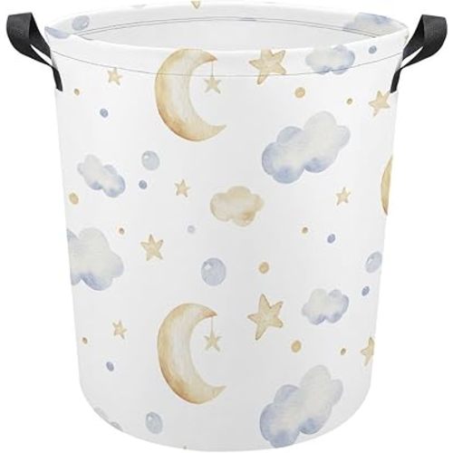 Cartoon Cloud Laundry Basket Moon Star Laundry Hamper Clothes Hamper Toy Storage Bin for Bedroom Bathroom
