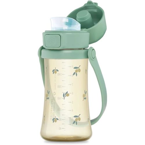 GROSMIMI Slow Flow Toddler Tumbler Water Bottle BPA Free 10 oz. (PPSU, Olive)