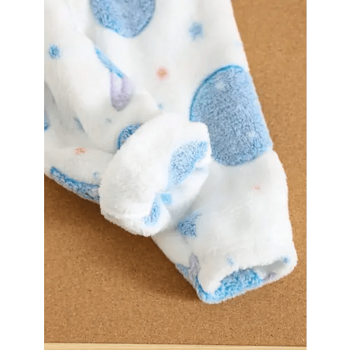 Newborn Baby Boy/Girl Cute Cartoon Star Pattern Fluffy Hooded Long Sleeve Romper, Suitable For Autumn/Winter Outings And Home Wear | SHEIN USA