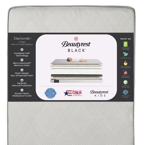 Simmons Kids Beautyrest Black Diamond 2 Stage Crib & Toddler Mattress