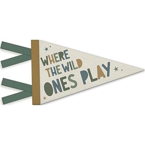 Playroom Decor, Kids Playroom Pennant Felt Banners Flags, Boho Play Room Wall Hanging Decor for Kids Toddler Boys Nursery Room Bedroom 7.4x14.17 Inch
