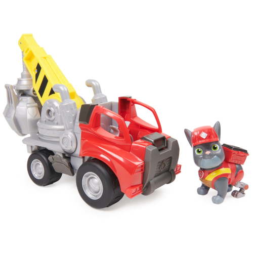 Paw Patrol Rubble & Crew Crane Grabber Toy Vehicle with Charger Action Figure for Ages 3