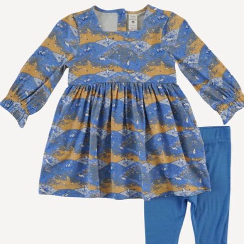Kate Quinn long sleeve square neck dress + legging set | bunny fields | bamboo