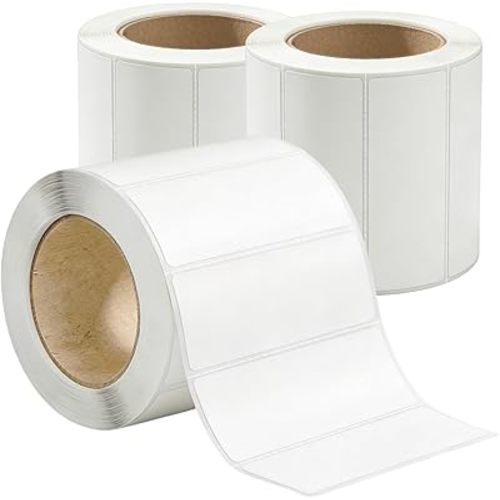 NATURALABEL 1050 PCS Blank Removable Freezer Labels - Food Labels with Perforated Lines, for Meal Prep Containers (4/5" x 2", 3 Rolls, 350 Count/Roll)