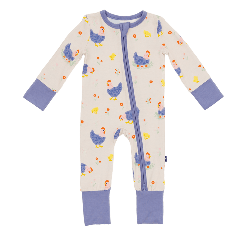 Larkspur Baby | Romper Pajamas | Convertible Footed Romper in Chick and Cluck