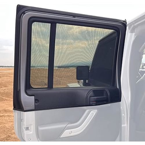 Window Shade for Jeep Wrangler,Window Screen Curtains for Jeep Wrangler TJ JK JL & Gladiator JT,Rear Blackout Car Window Screens for Camping(2Pack)