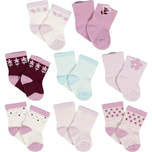 Gerber baby-girls 8-pair Wiggle Proof SockCasual Sock