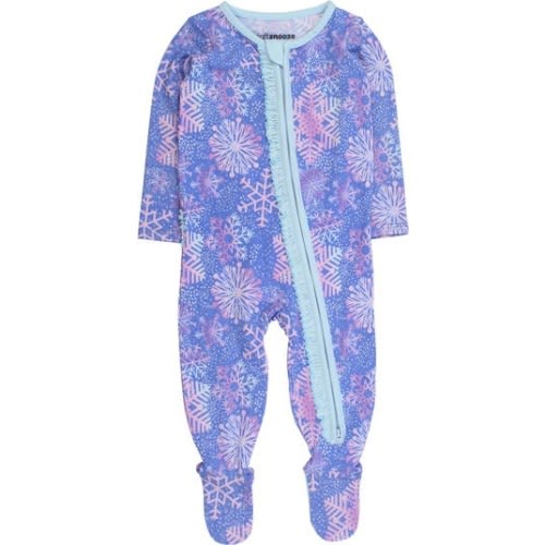 Modal Blend Ruffle One Piece Footie Pajamas, 3-6M