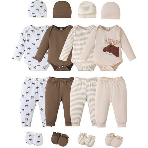 Newborn Baby Boys Clothes Outfits Funny Pattern Romper Pants Set Infant Unisex Baby Clothing 12Pcs