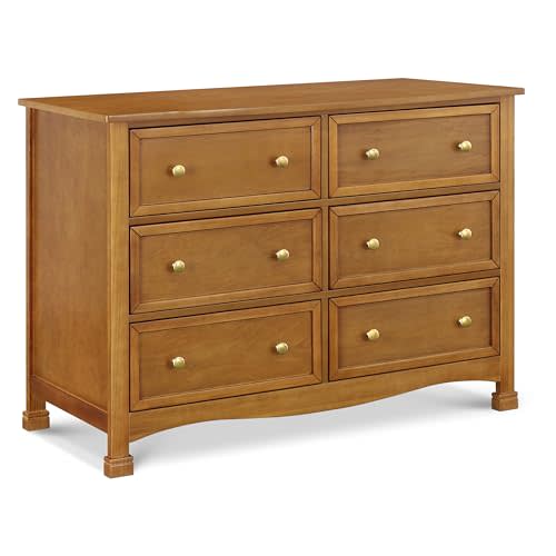 DaVinci Kalani 6-Drawer Baby Dresser for Nursery - Wooden Double Chest of Drawers for Kids, Boys & Girls - Multi-Purpose Storage Dresser for Bedroom, Living Room & Hallway - Easy to Assemble, Chestnut
