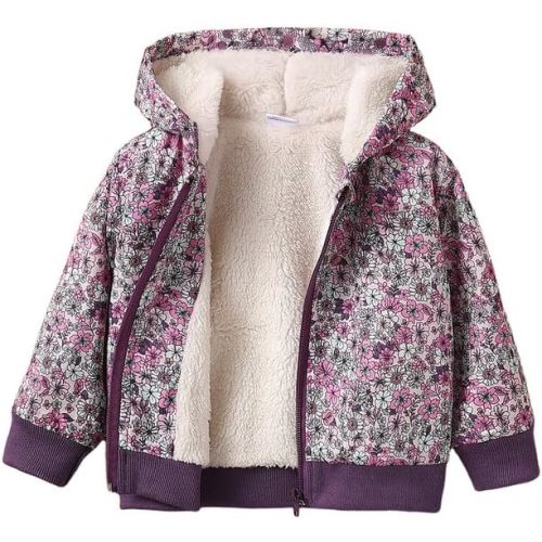 Baby Boys Fleece Jacket Cartoon Dinosaur Hooded Outerwear Toddler Fall Winter Warm Clothes