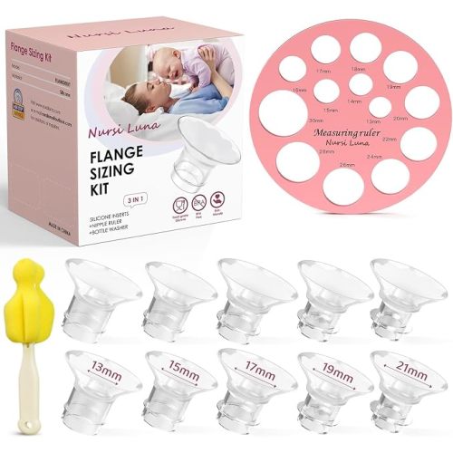 Nursi Luna Flange Sizing Kit, Flange Inserts for 24mm Breast Pumps, 10PCS