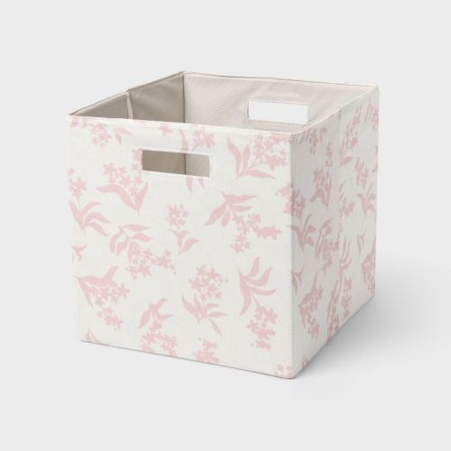 13"x13'' Fabric Bin Pink Floral - Brightroom™