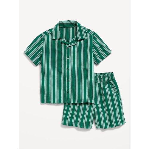 Striped Poplin Shirt and Shorts Set for Toddler Boys