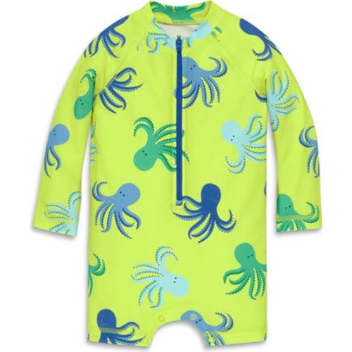 Long Sleeve One-Piece Rashguard Swimsuit, 3-6M