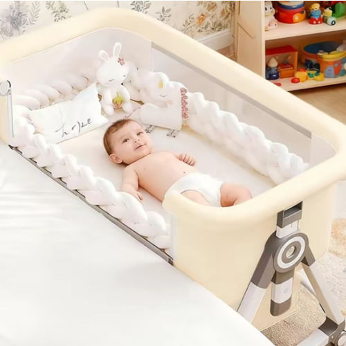 Baby Bassinet, 4-in-1 Baby Bassinets Bedside Sleeper with Wheels and Mosquito Net,Bedside Bassinet for Baby with Comfy Mattress, Mattress&Breathable Mesh,Storage Basket Foldable Portable Adjustable Height soft sheet boy bassinet storage foldable crib baby