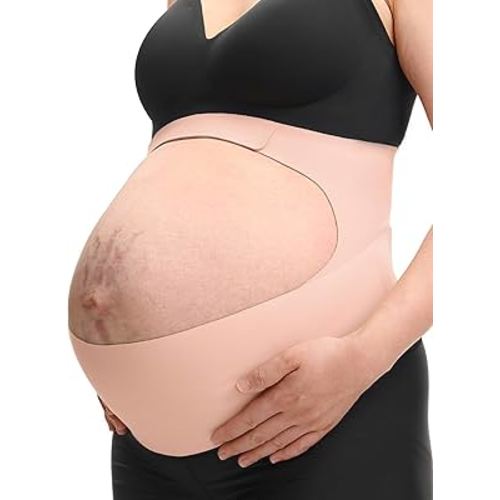 Momcozy Pregnancy Belly Band, CozySupport Ergonest Maternity Belly Band, Invisible Pregnancy Belt for Back, Abdomen, Waist