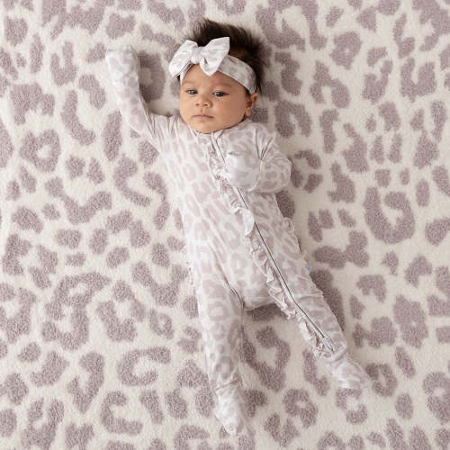 Laurel Leopard Footie Ruffled Zippered One Piece