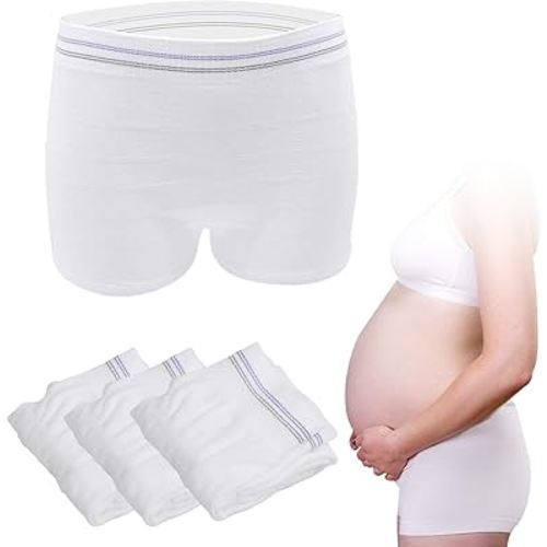 HANSILK Mesh Postpartum Underwear 3 Pack High Waist Reusable Post Bay C-Section Recovery Maternity Panties for Women Washable Mesh Panties (XL)