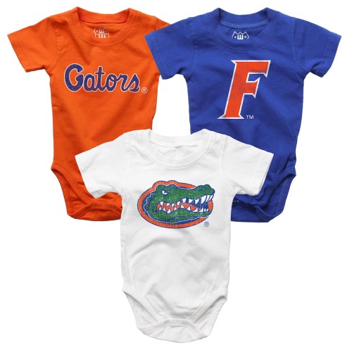 Florida Gators Wes & Willy Infant Three-Pack Bodysuit Set