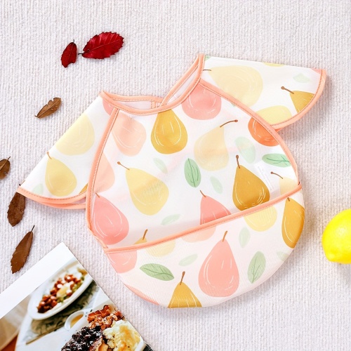 Cute Print Baby Bib - Lightweight Baby-Led Weaning Apron | 100%, Easy Clean And Machine Washable (Floral Blue, Small 6-24 Months)