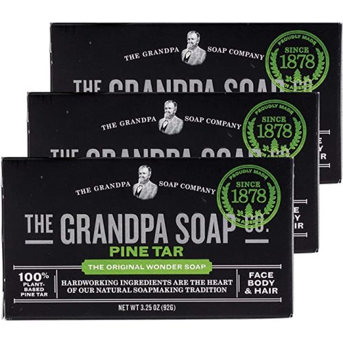 Pine Tar Bar Soap by The Grandpa Soap Company | The Original Wonder Soap | 3-in-1 Cleanser, Deodorizer & Moisturizer | 3.25 Oz. Each – 3 Pack