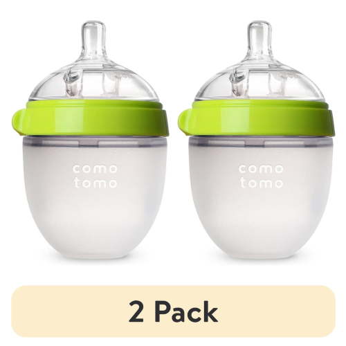 (2 pack) comotomo Baby Bottle, 5oz, Green, 2 Pack