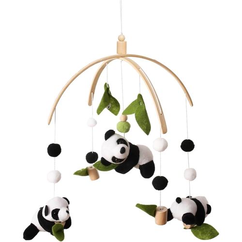 Baby Crib Mobile - Panda Mobile for Crib, Nursery Mobile Decor, Baby Bassinet Mobile Toy - Shower Set for Infant Bedroom Hanging Decoration, Gender Neutral Baby Gift